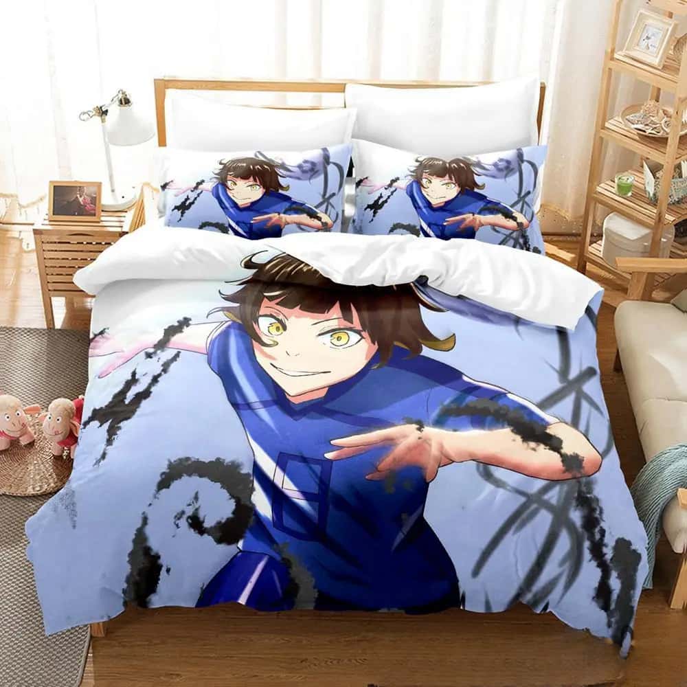 Home Fashion Textiles - ชุดเครื่องนอนลายอนิเมะ Blue Lock พิมพ์ลาย 3 มิติ